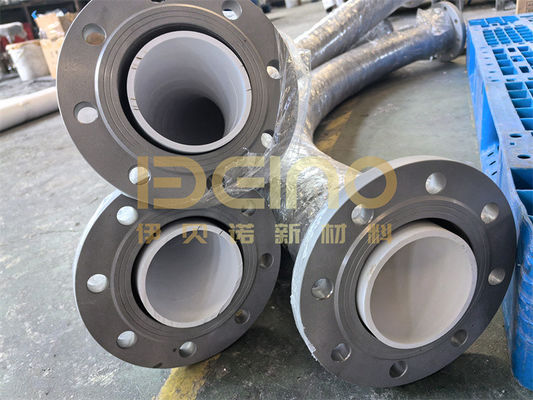 Tubo in ceramica rivestito in acciaio inossidabile resistente all'usura e alla corrosione Tubo rivestito in manica in ceramica resistente all'usura e alla corrosione per il trasporto della polvere delle batterie al litio