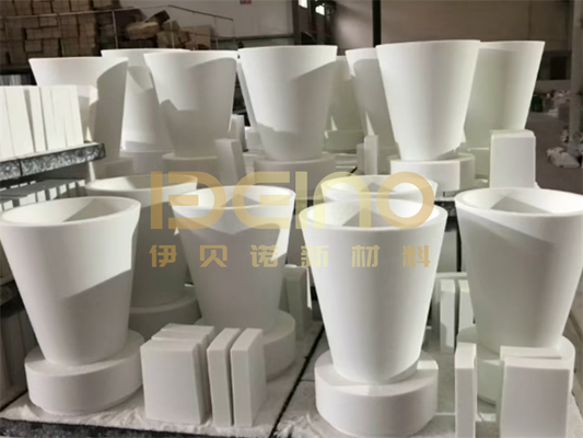 Tubo conico in ceramica di alluminio per fanghi e cenere volante Tubi minieri di trasporto di fanghi rivestiti con rivestimento di piastrelle in ceramica di alluminio