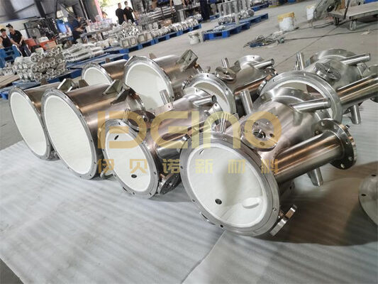 Tubo rivestito in ceramica di alluminio per sistemi di trasporto pneumatici. Elacera.