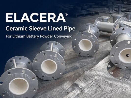 Tubo di acciaio inossidabile con manica in ceramica per il trasporto di polvere di batterie al litio